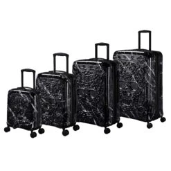 IT Luggage Candy Calavera - 4pc Set (Black Marble)